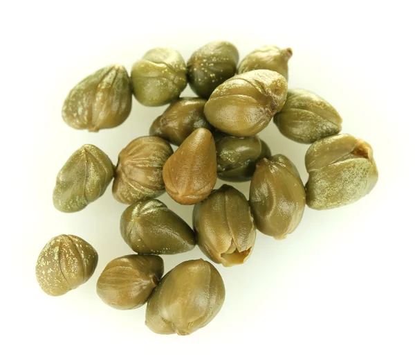 Green capers isolated on white background — Stock Photo, Image