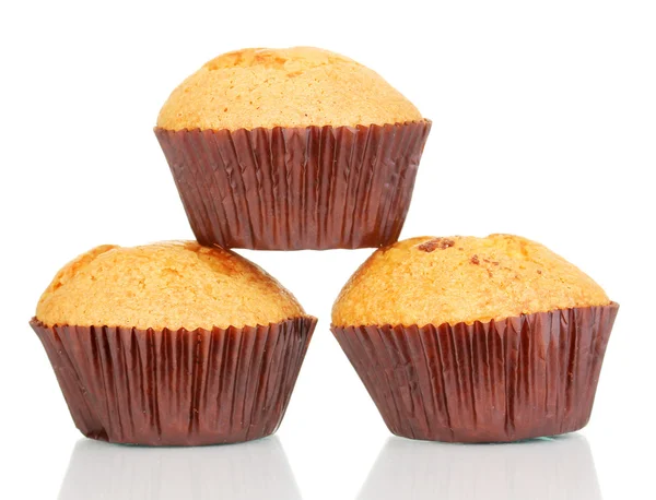 Verse muffins geïsoleerd op wit — Stockfoto