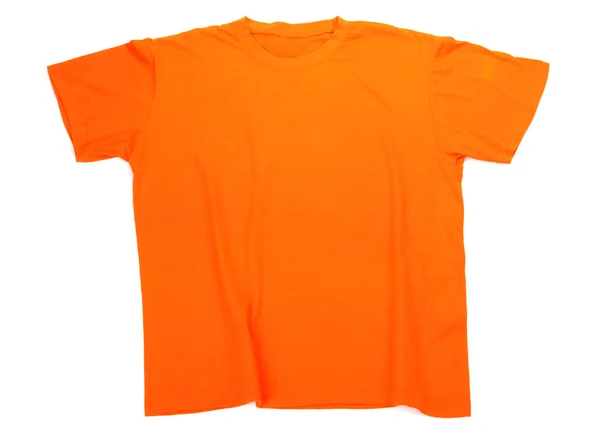 T-shirt arancione isolata su bianco — Foto Stock