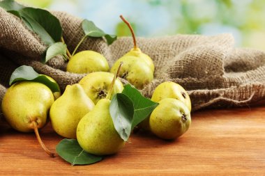 Juicy flavorful pears of nature background clipart