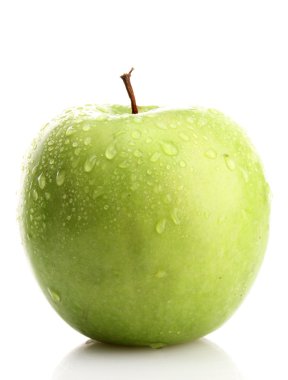 beyaz izole olgun yeşil elma