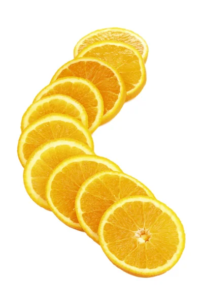 Oranges en gros plan isolé sur blanc — Photo