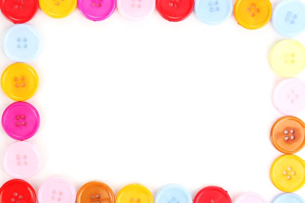 Kleurrijke naaiknoppen geïsoleerd op wit — Stockfoto