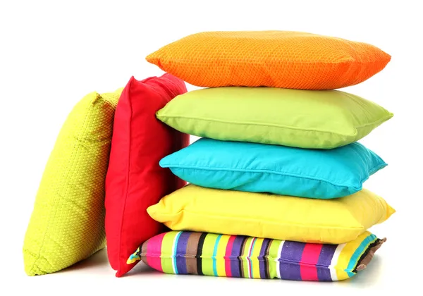 Almohadas coloridas aisladas en blanco —  Fotos de Stock