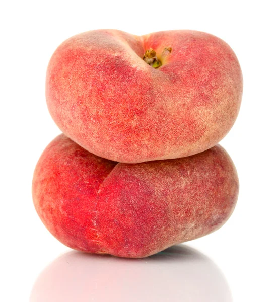 Rijp fig perziken geïsoleerd op wit — Stockfoto