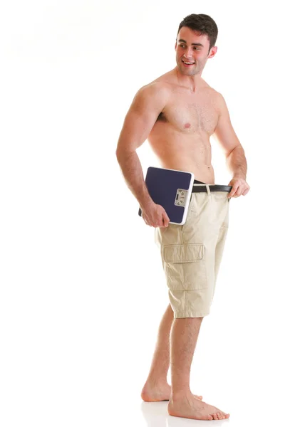 Muskulöser männlicher Schuppenkörper isoliert auf weiß — Stockfoto
