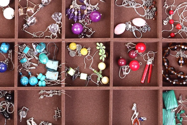 Box dark wooden jewellery — Stock Photo, Image