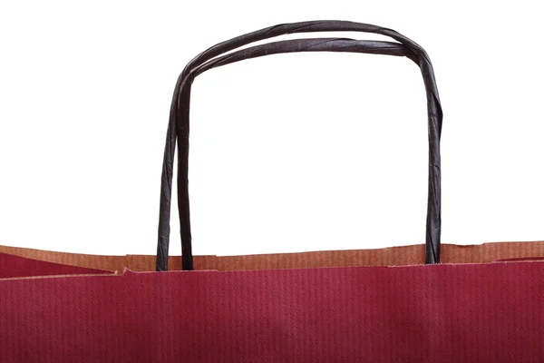 Compras de clarete, bolsas de regalo de color clarete y manzana aislada — Foto de Stock