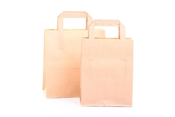 Shopping borse regalo marrone isolato — Foto Stock