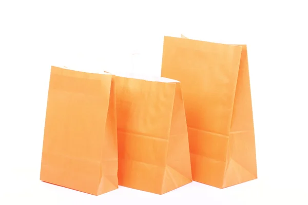 Shopping ORANGE sacchetti regalo isolati — Foto Stock