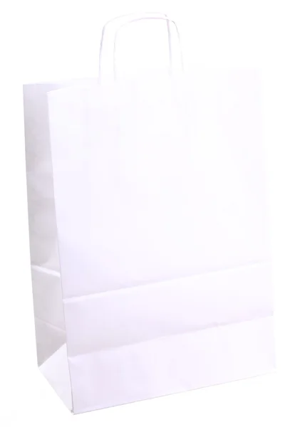 白いギフト袋と分離されたアップルのショッピング — ストック写真