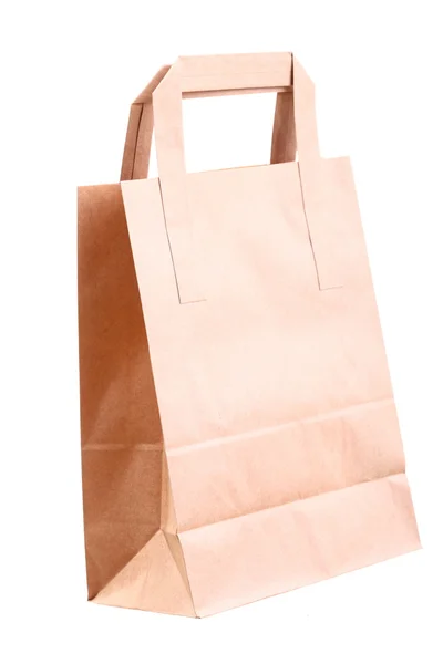 分離されたショッピングの茶色のギフト袋 — ストック写真
