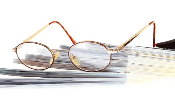 Glasses eBook reader isolated on white — Stock Photo, Image
