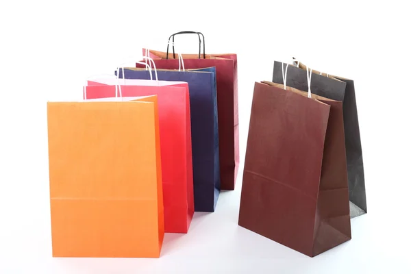 Kahverengi Hediyelik çanta arka plan alışveriş — Stok fotoğraf