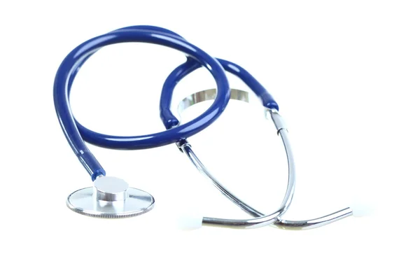 Niebieski stetoskop na białym tle — Zdjęcie stockowe