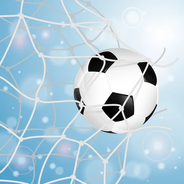 Футбольный мяч в сети — стоковый вектор