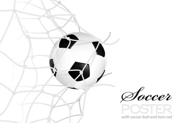 Pallone da calcio in rete — Vettoriale Stock