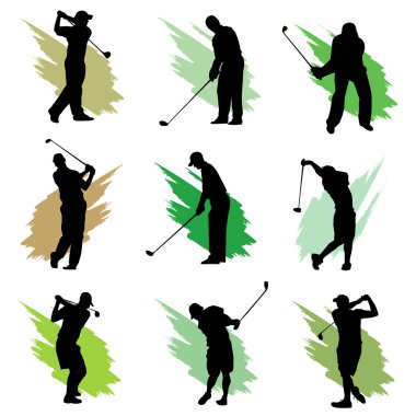 Golf silhouette design clipart