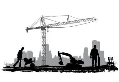 Construction silhouette clipart