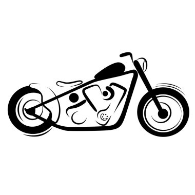 Chopper motorcycle clipart