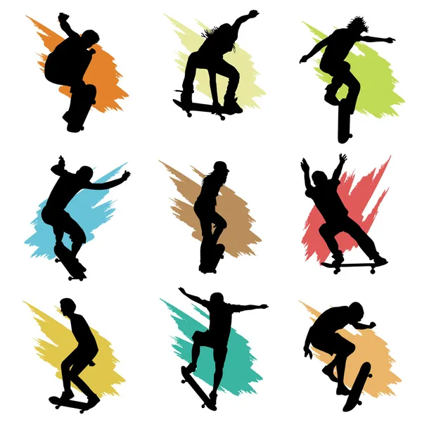 Silhouette skateboard — Vettoriale Stock