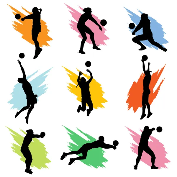 Ensemble de volleyball — Image vectorielle