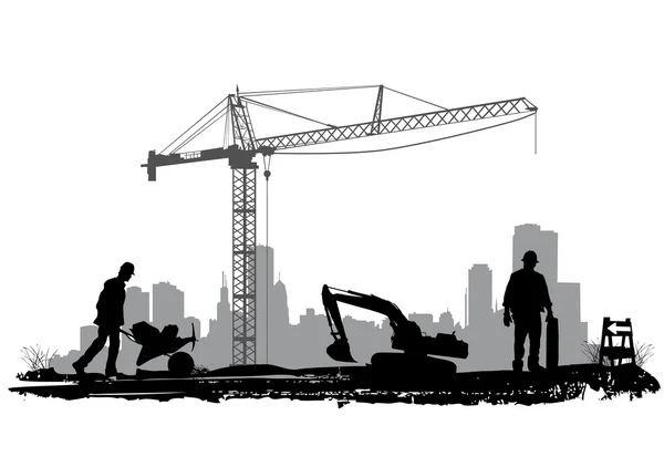 Construction silhouette — Stock Vector