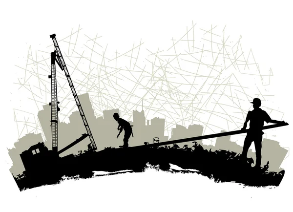 Silhouette de construction — Image vectorielle