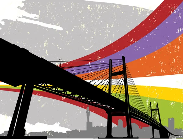 Silhouette de pont — Image vectorielle