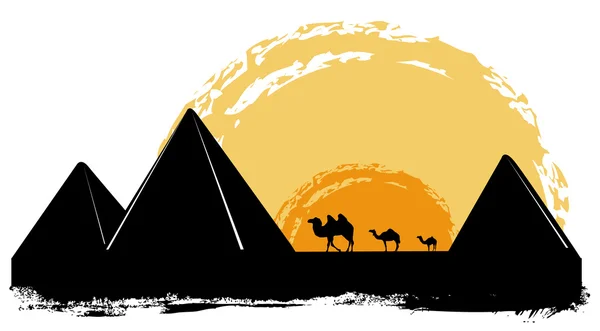 Piramit siluet — Stok Vektör