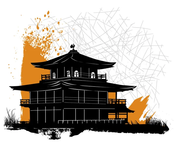 Pagoda silhouette design — Stock Vector