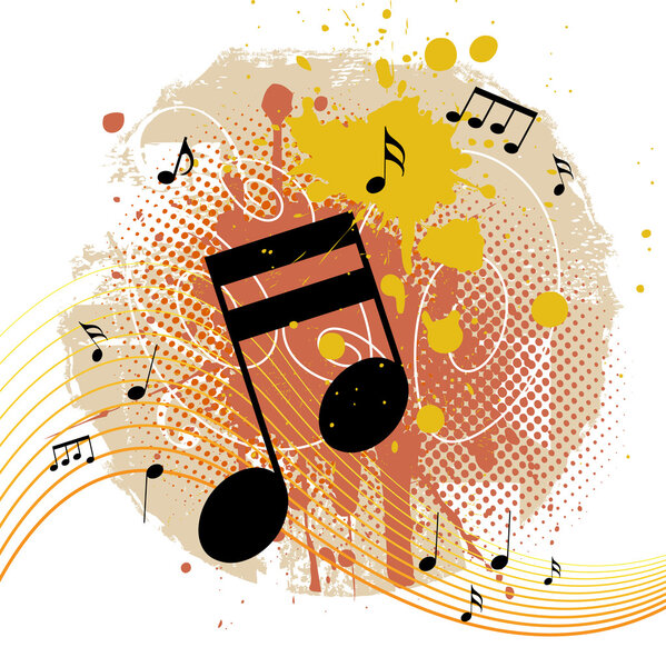 Grunge background with tunes