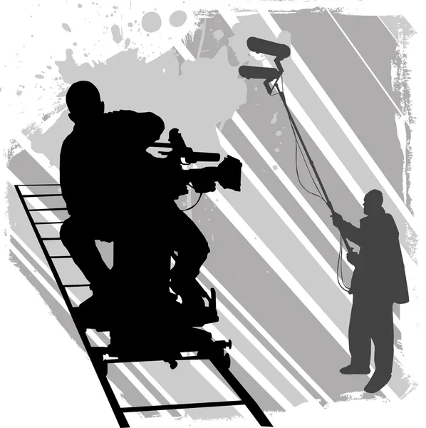 Silhouette cameraman — Image vectorielle