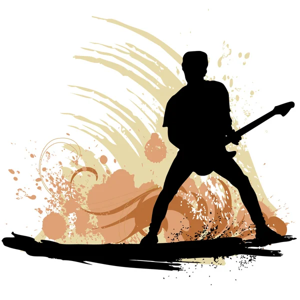 Guitarist silhouette — Stock Vector