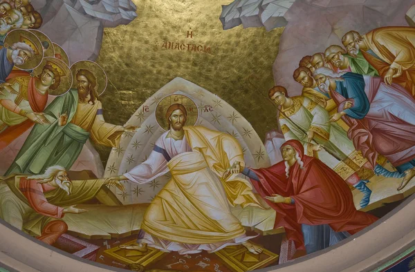 Presco Kapernaumin kirkossa — kuvapankkivalokuva