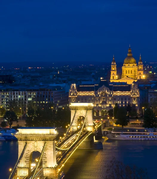 Il Ponte delle Catene a Budapest — Foto Stock