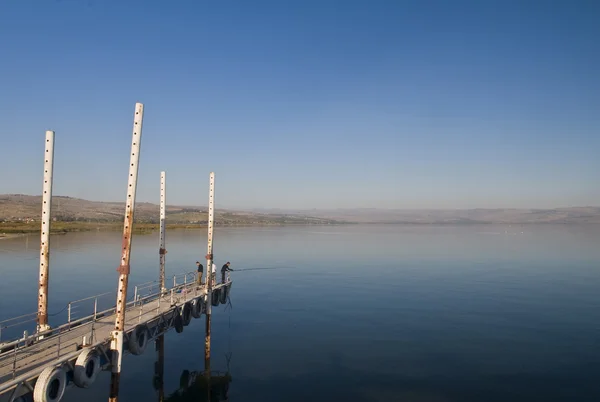 Fishermans in the sea of Galilee — Stockfoto