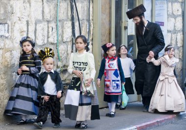 Purim in Mea Shearim clipart