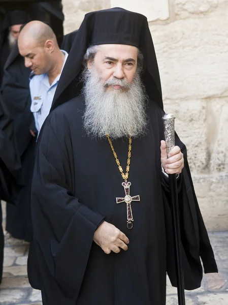 Patriarca ortodoxo griego de Jerusalén — Foto de Stock
