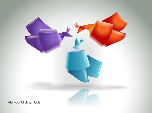 Origami kuş sembolleri — Stok Vektör