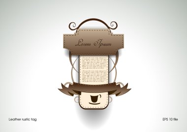 Leather rustic tag clipart