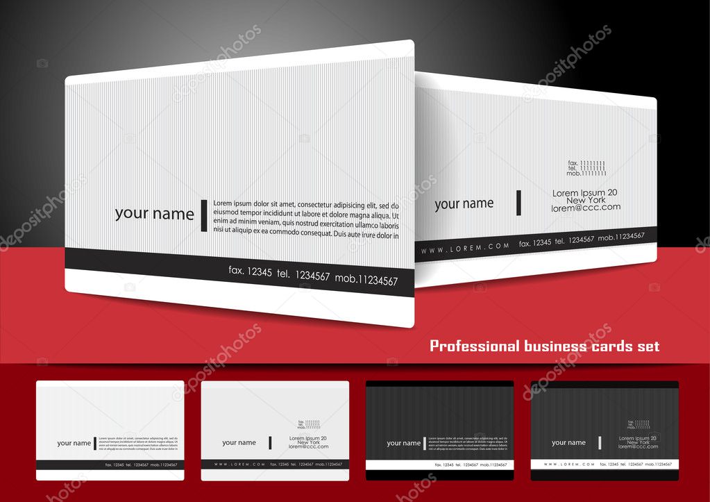 Professional business cards set