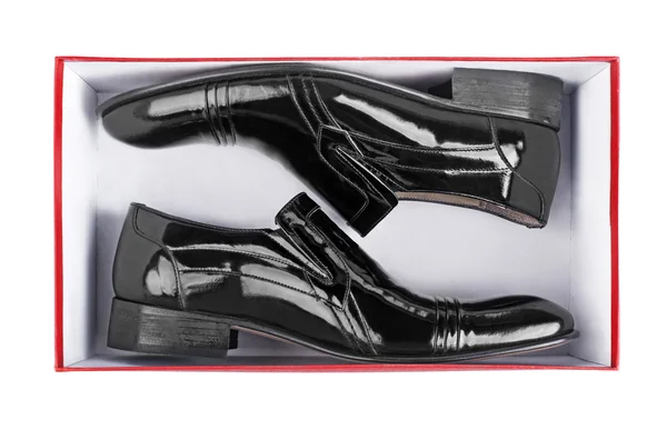 Пара черных кожаных туфель — стоковое фото