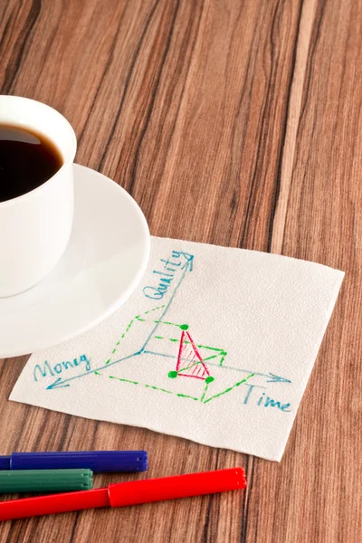 3-dimensional graph on a napkin — Stock Photo, Image