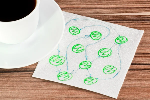 Diagram on a napkin — Stock Photo, Image