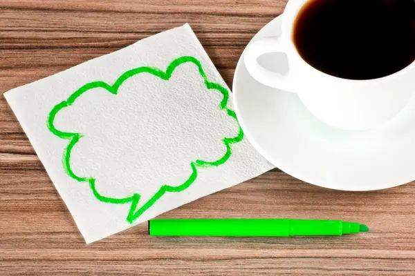 The sign of talk on a napkin — Stock Photo, Image