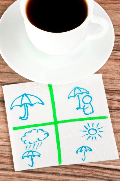 Protect umbrella on a napkin — Stock Photo, Image