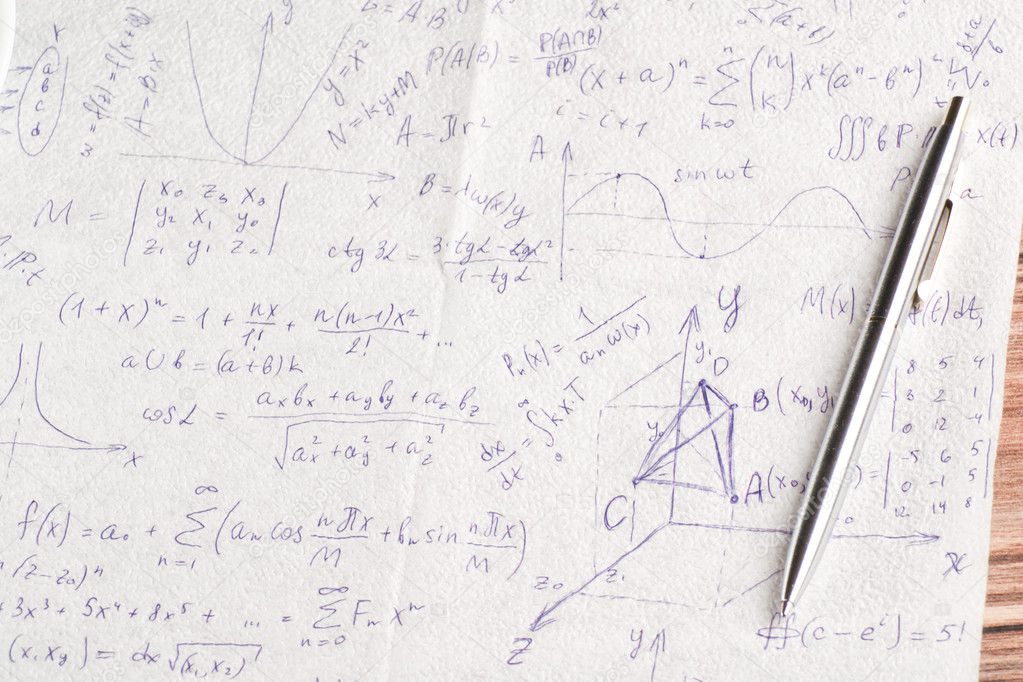 Mathematical calculations on a napkin