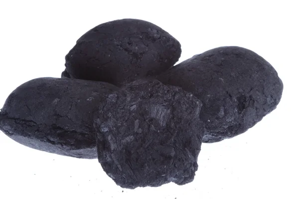 Izolované uhlí, ryzí uhlíkové — Stock fotografie