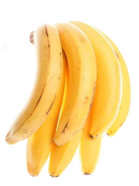 Bananes en grappe isolées sur fond blanc — Photo